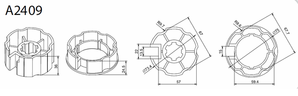 A2409 78mm Gal / 80mm Ziptrak